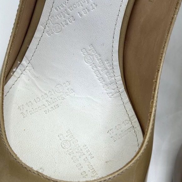 Maison Margiela Nude & Black T-Strap Patent‎ Leather Heels Sz 41 Italy Stilettos - Picture 6 of 12